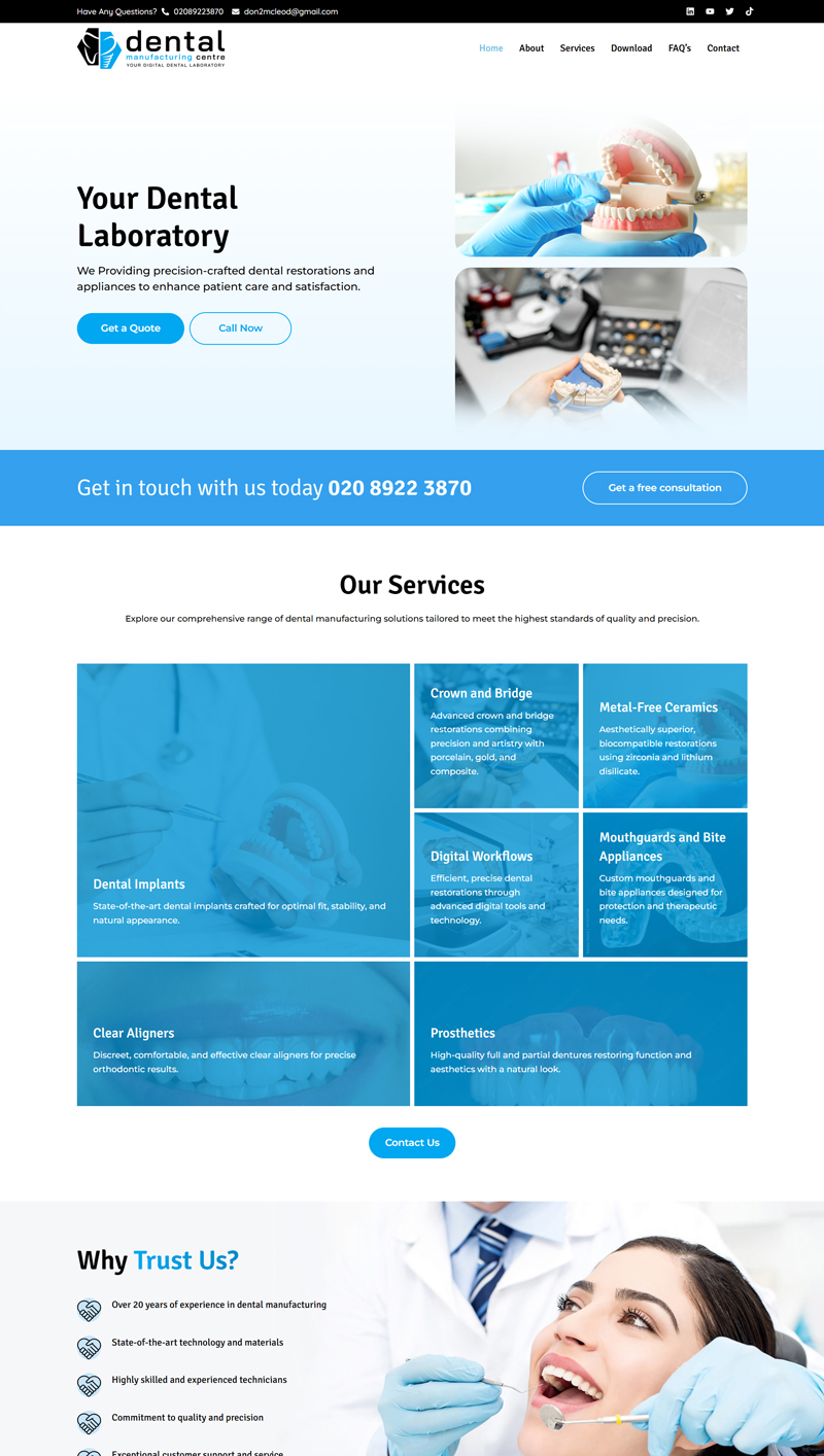 Dental Manufacturing Centre — UK Dental Laboratory Site