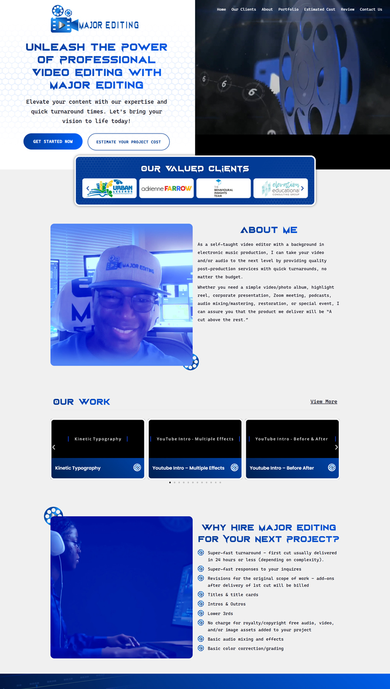 Major Editing — Professional Video Editing Services Site