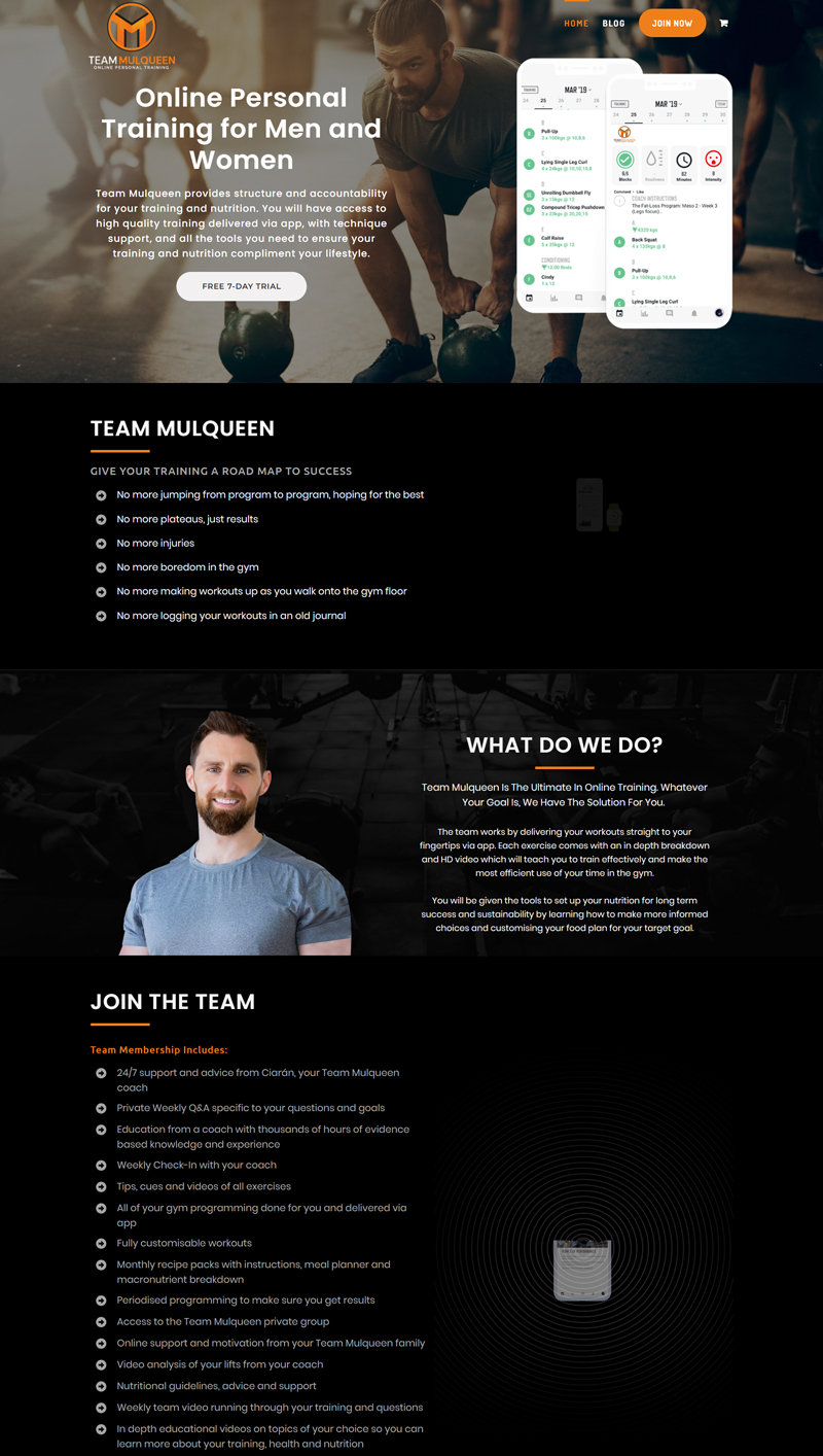 Team Mulqueen — Online Personal Training Platform